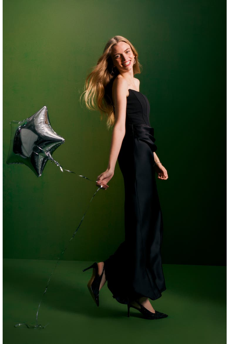 Strapless Mixed Media Gown, Alternate, color, PERIWINKLE
