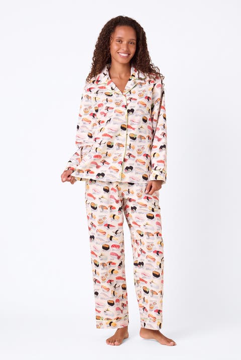 Sushi Flannel Pajama Set
