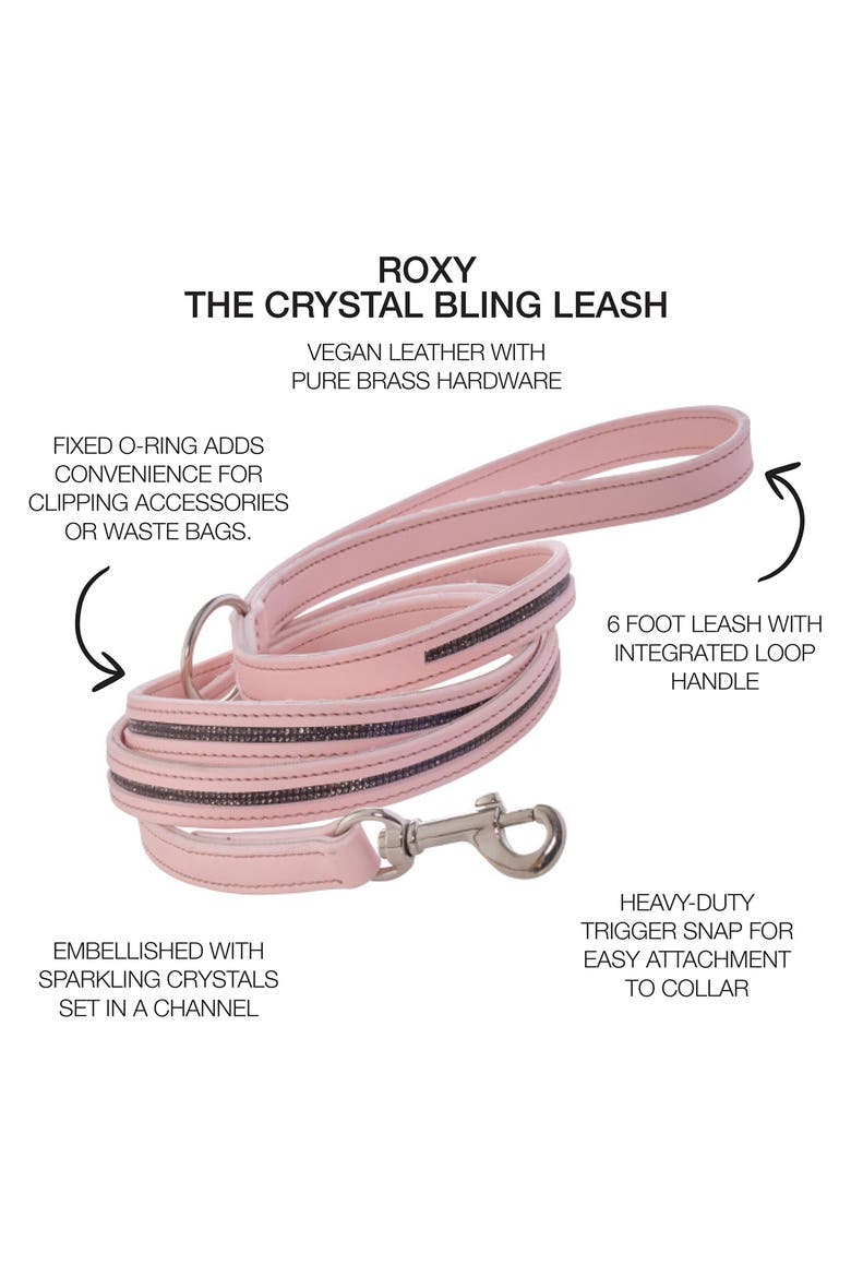 Roxy Crystal Bling Pet Leash, Alternate, color, BLUSH