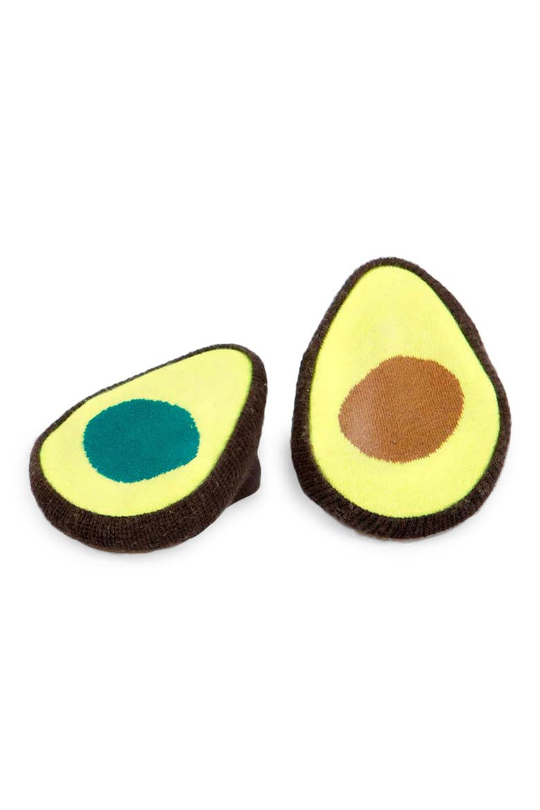 Ripe Avocado 3D Crew Socks, Alternate, color, AVOCADO MULTICOLOR