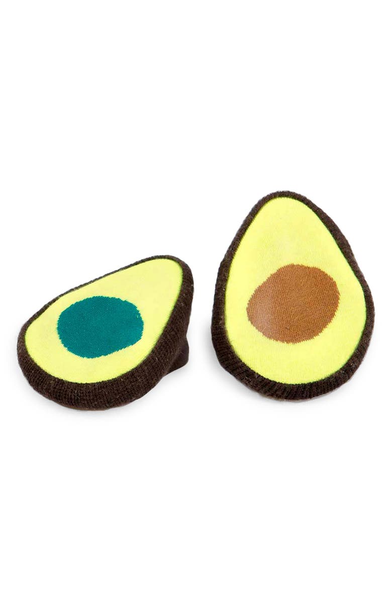 doiy Ripe Avocado 3D Crew Socks, Alternate, color, Avocado Multicolor