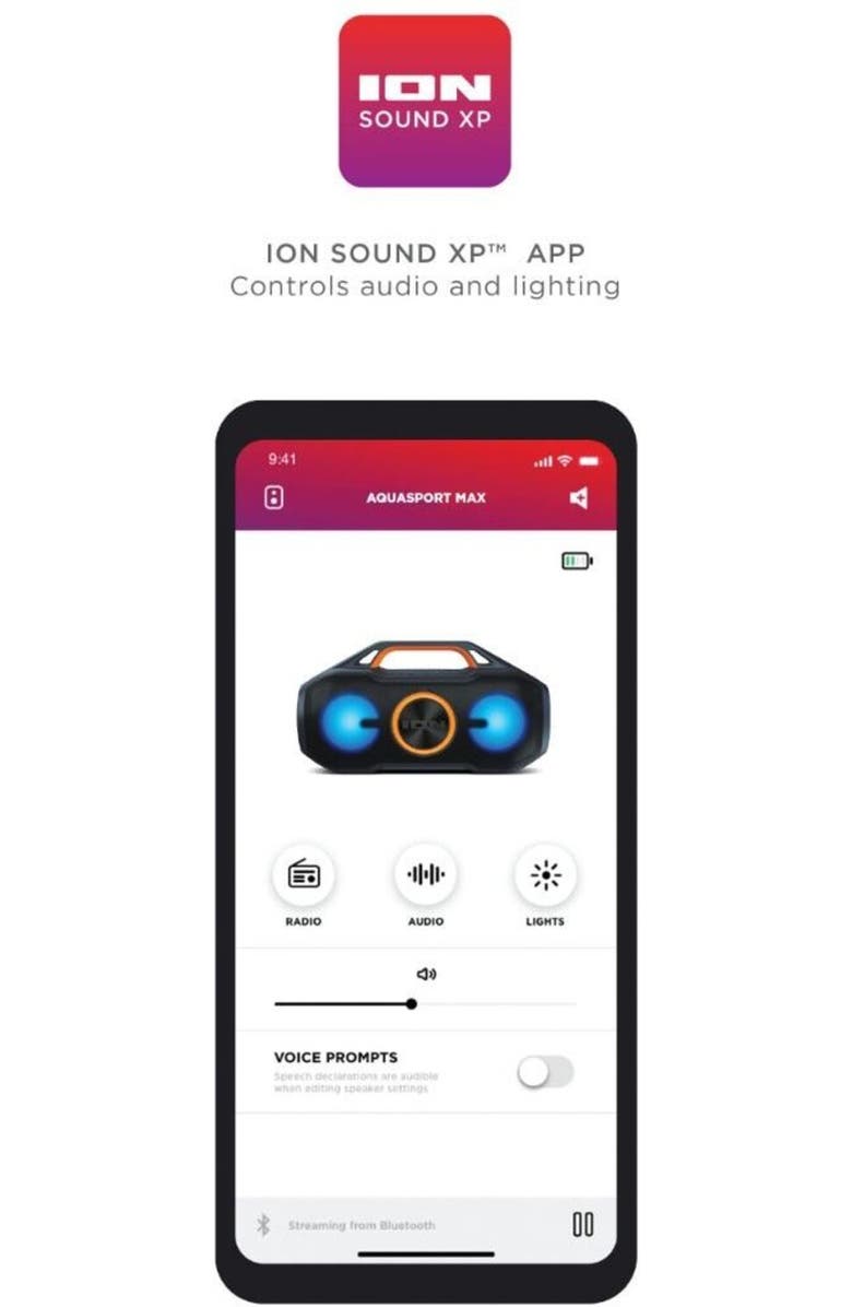 Ion Audio Uber Boom Portable Bluetooth Speaker, Alternate, color, Multicolor