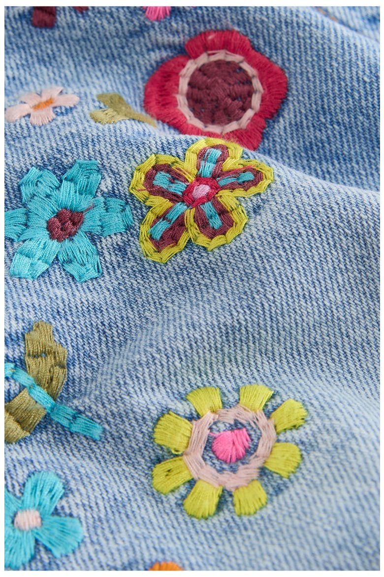 Kids' Embroidered Floral Denim Shorts, Alternate, color, BLUE