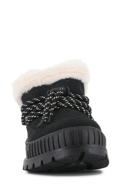 Palladium Pallashock Lo Hiver Water Repellent Faux Fur Boot In Black