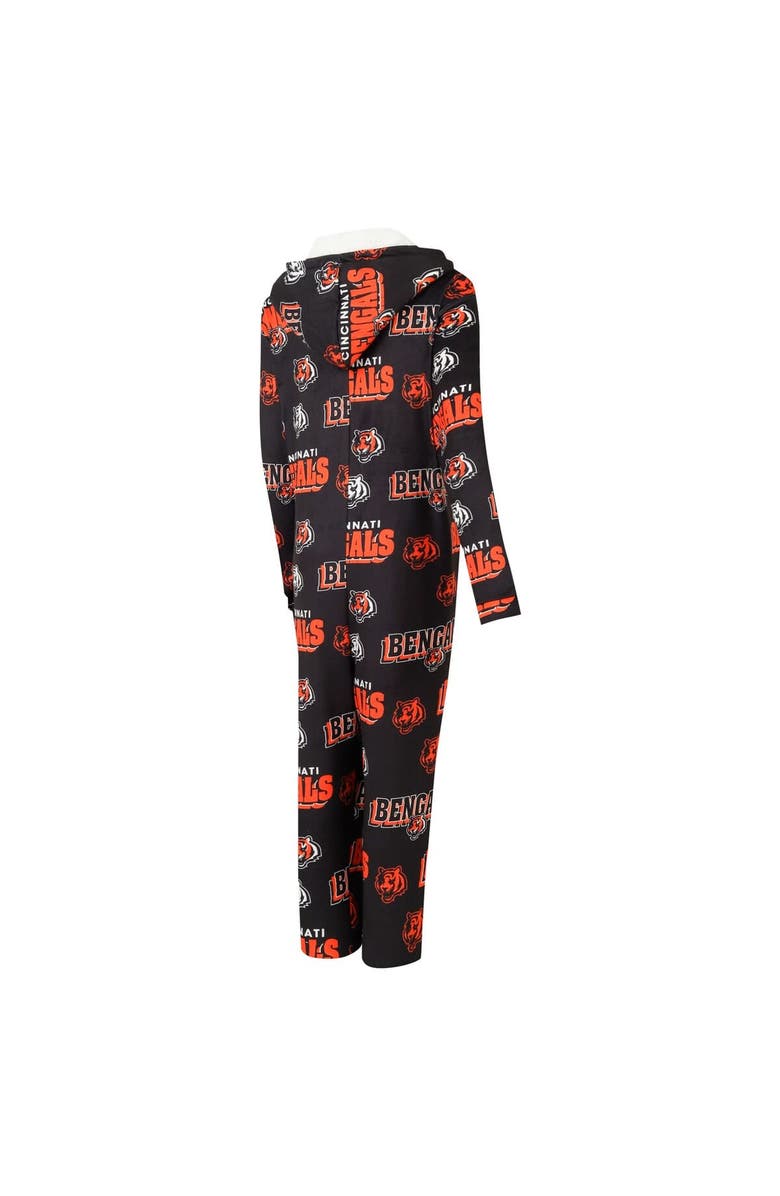 CONCEPTS SPORT Women's Concepts Sport Black Cincinnati Bengals  Roadway Allover Print Microfleece Full-Zip Union Suit, Alternate, color, Black