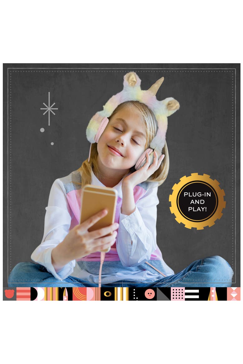 Plush Covered Headphones, Alternate, color, RED