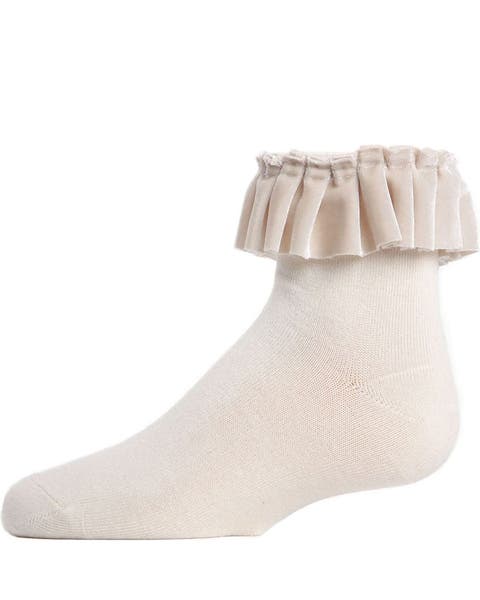 Velvet Pleated Anklet Socks (Baby)