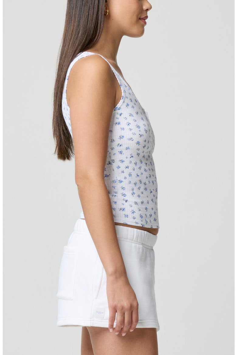 Ditsy Floral Scoop Neck Tank, Alternate, color, PETIT JARDIN WHITE/ BLUE