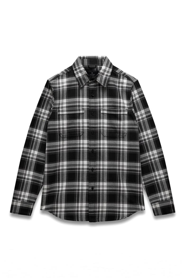 Union Plaid Cotton Button-Up Shirt, Alternate, color, WHITE/BLACK
