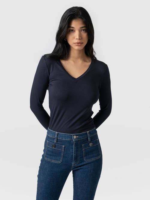 Shop Saint + Sofia Austen V Neck Tee