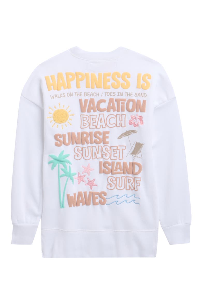 Happiness Oversized Crewneck Sweatshirt, Alternate, color, WHITE
