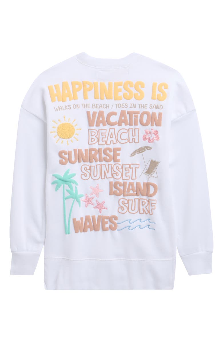 Vintage Havana Happiness Oversized Crewneck Sweatshirt, Alternate, color, White