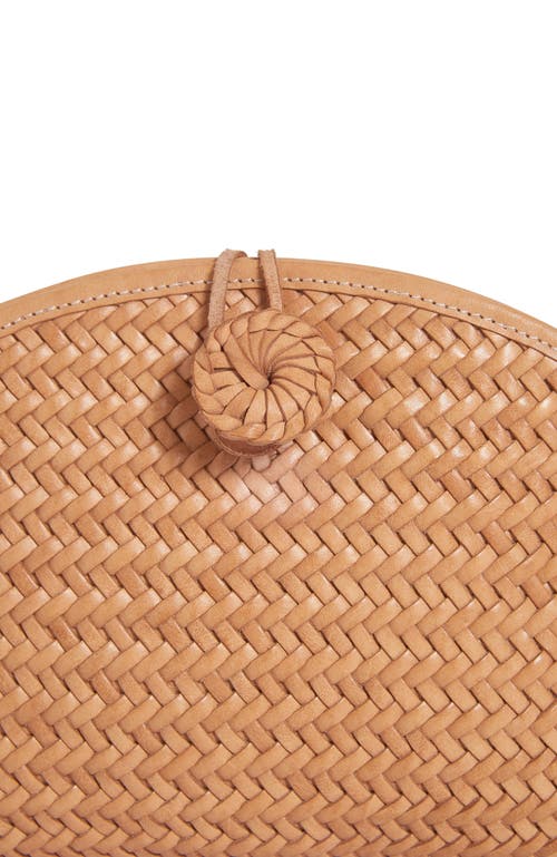 Adriana Castro La Barca Mini Handwoven Leather Clutch In Nude
