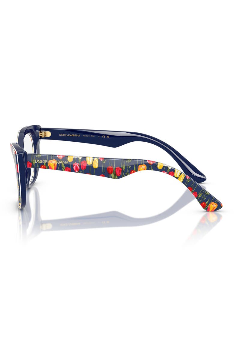 Dolce&Gabbana 49mm Cat Eye Optical Glasses, Alternate, color, Tulips / Demo Lens