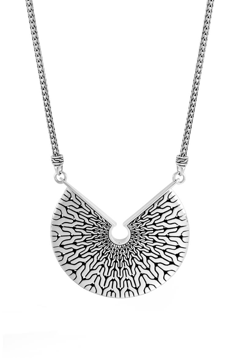 Classic Chain Radial Statement Necklace, Alternate, color, SILVER