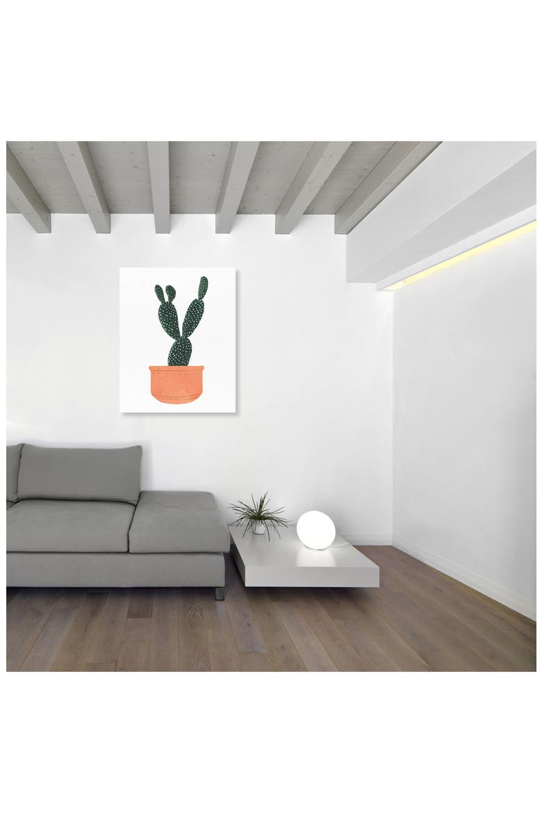 Cactus Coral Canvas Wall Art, Alternate, color, GREEN