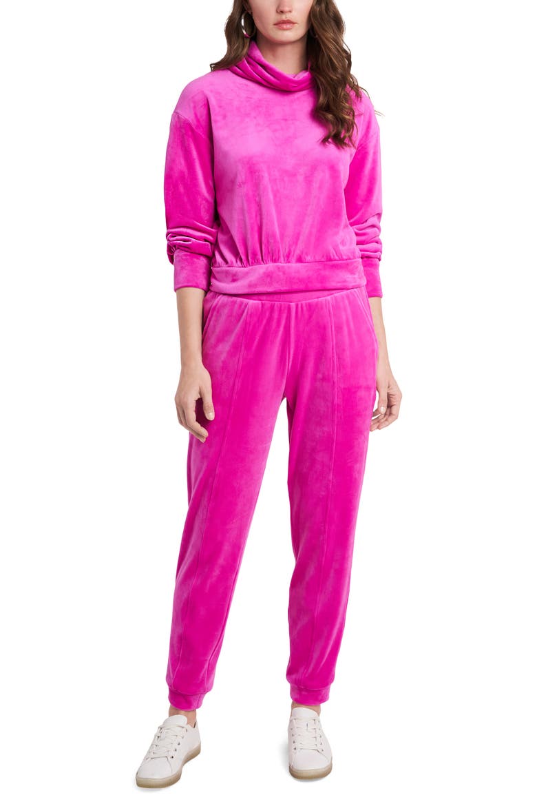 Velour Pants, Alternate, color, PARTY PINK