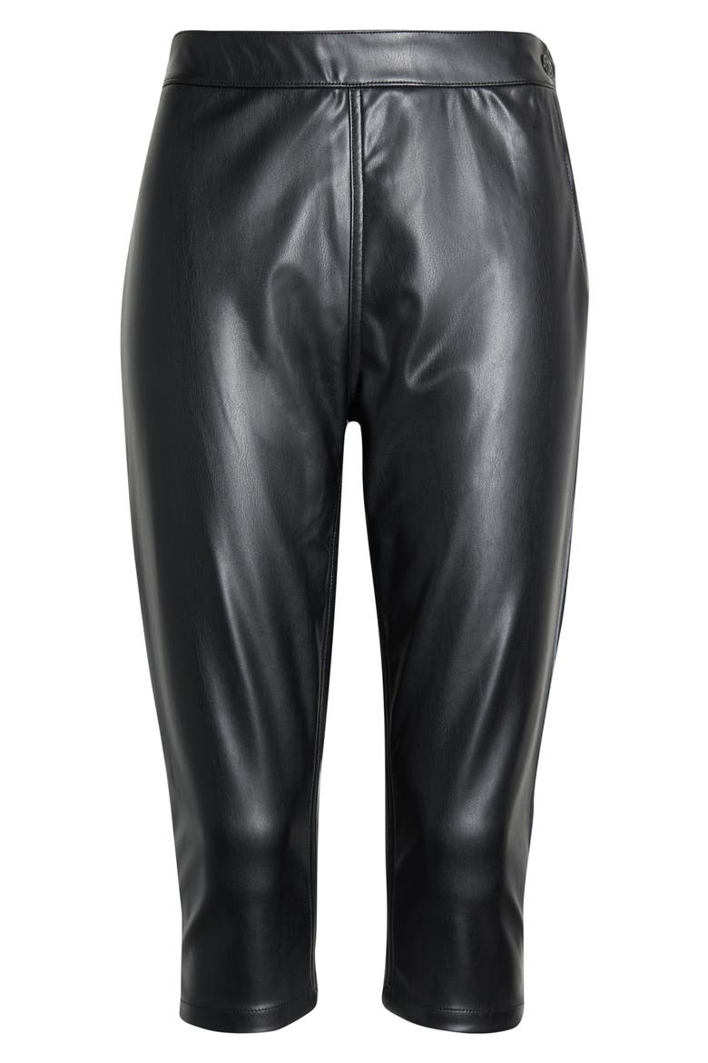 Calla Faux Leather Capri Pants, Alternate, color, NOIR