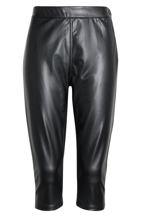 Calla Faux Leather Capri Pants