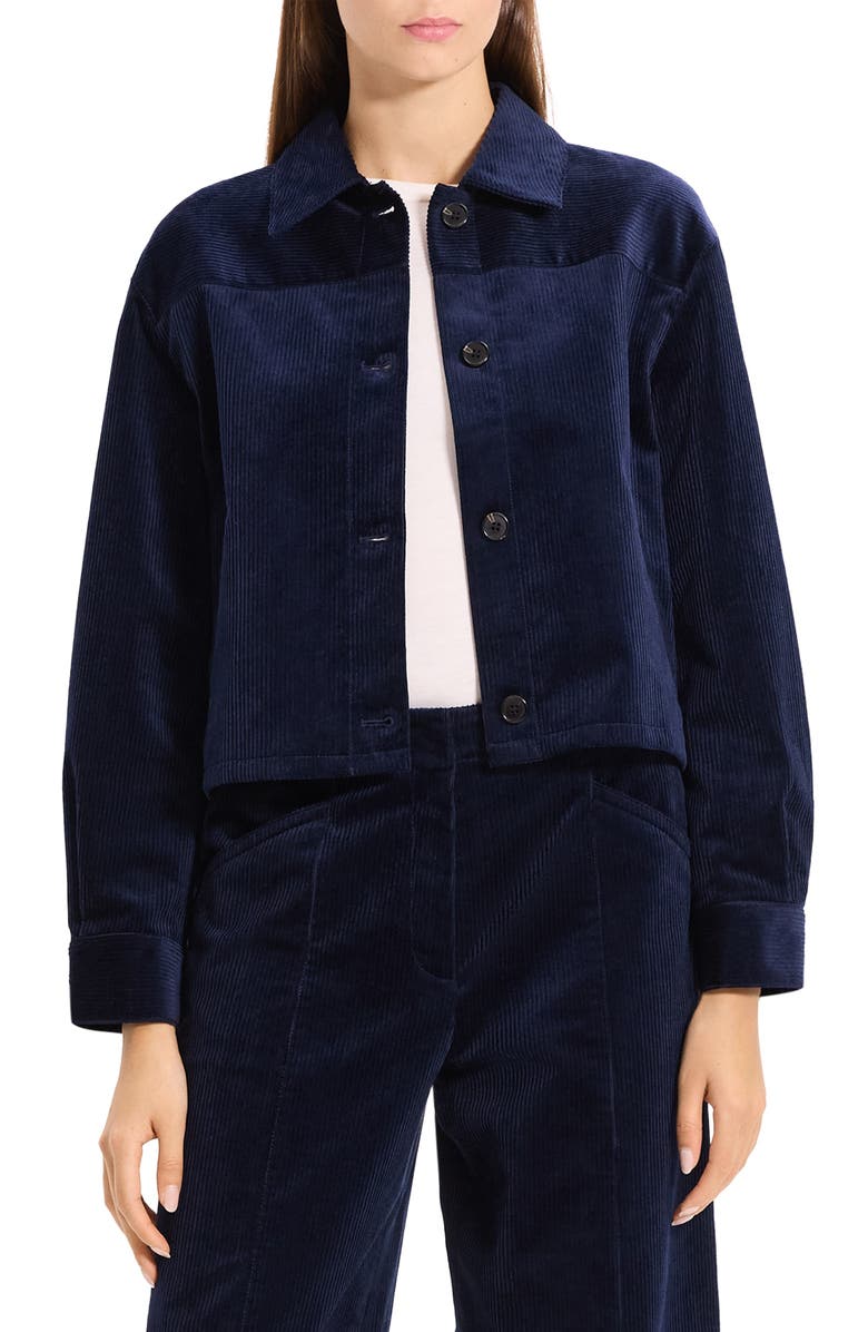 Theory Jones Corduroy Shirt Jacket, Main, color, Blue Navy