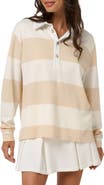 TravisMathew Striped Performance Rugby Polo