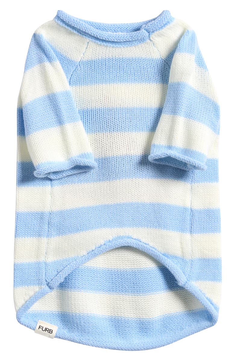 Furb Ship Ahoy Strip Pet Sweater, Alternate, color, Blue/Ivory