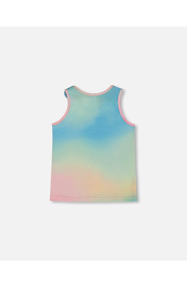 Deux par Deux Little Girl's Tank Top With Knots Multicolored Tie Dye, Alternate, color, 