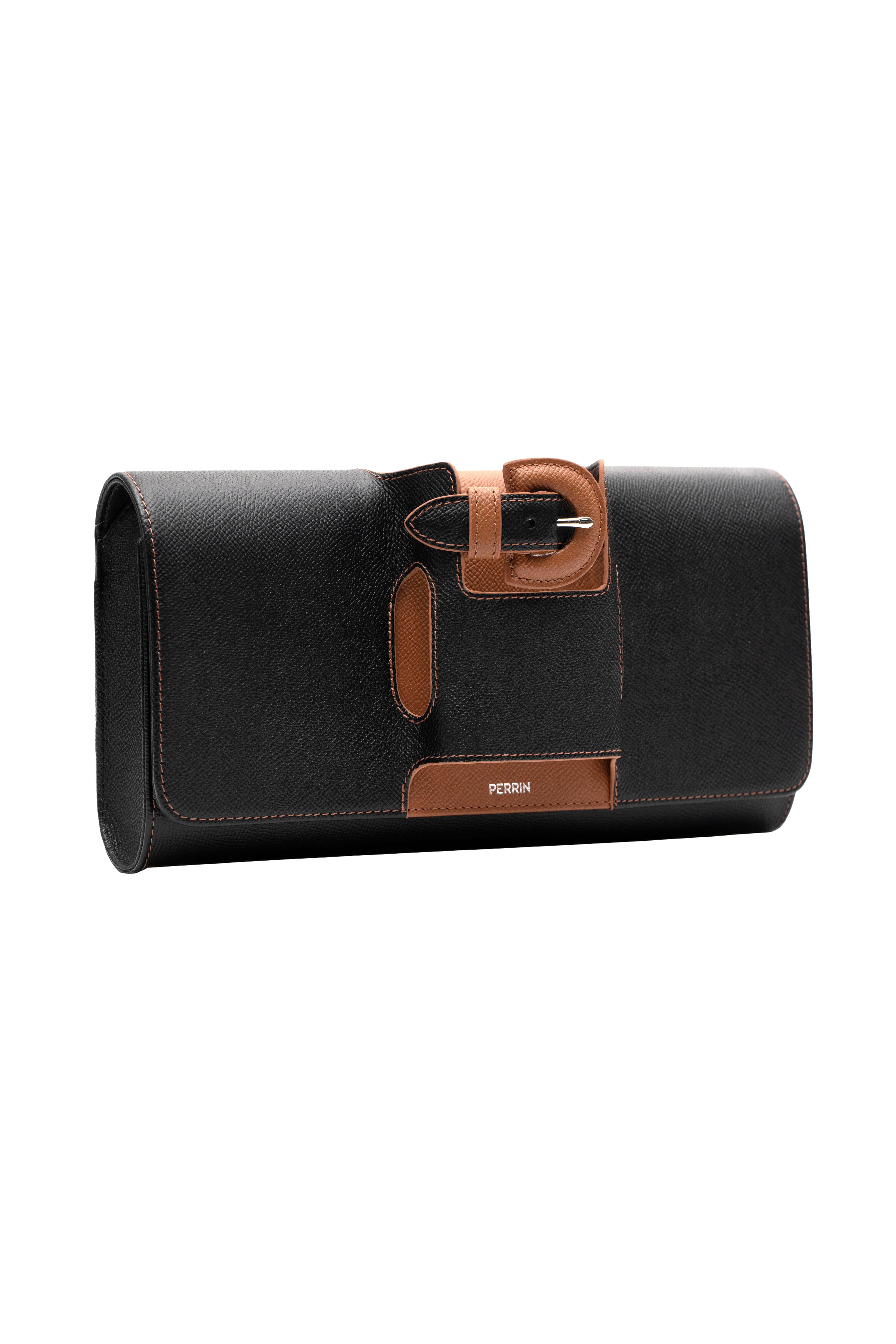 PERRIN PARIS La Parisienne Clutch, Alternate, color, Black | Caramel