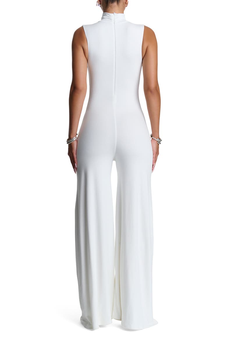 Scrunch Neck Straight Leg Jumpsuit, Alternate, color, WHITE