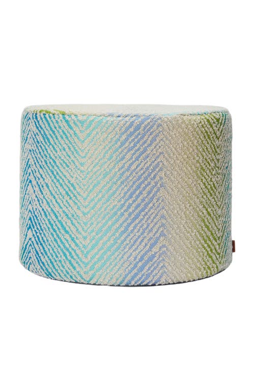 Missoni Missoni Home Island 40x30 Cm Cylindrical Outdoor Pouffe Zigzag Bouclé in Turquoise Multicoloured at Nordstrom