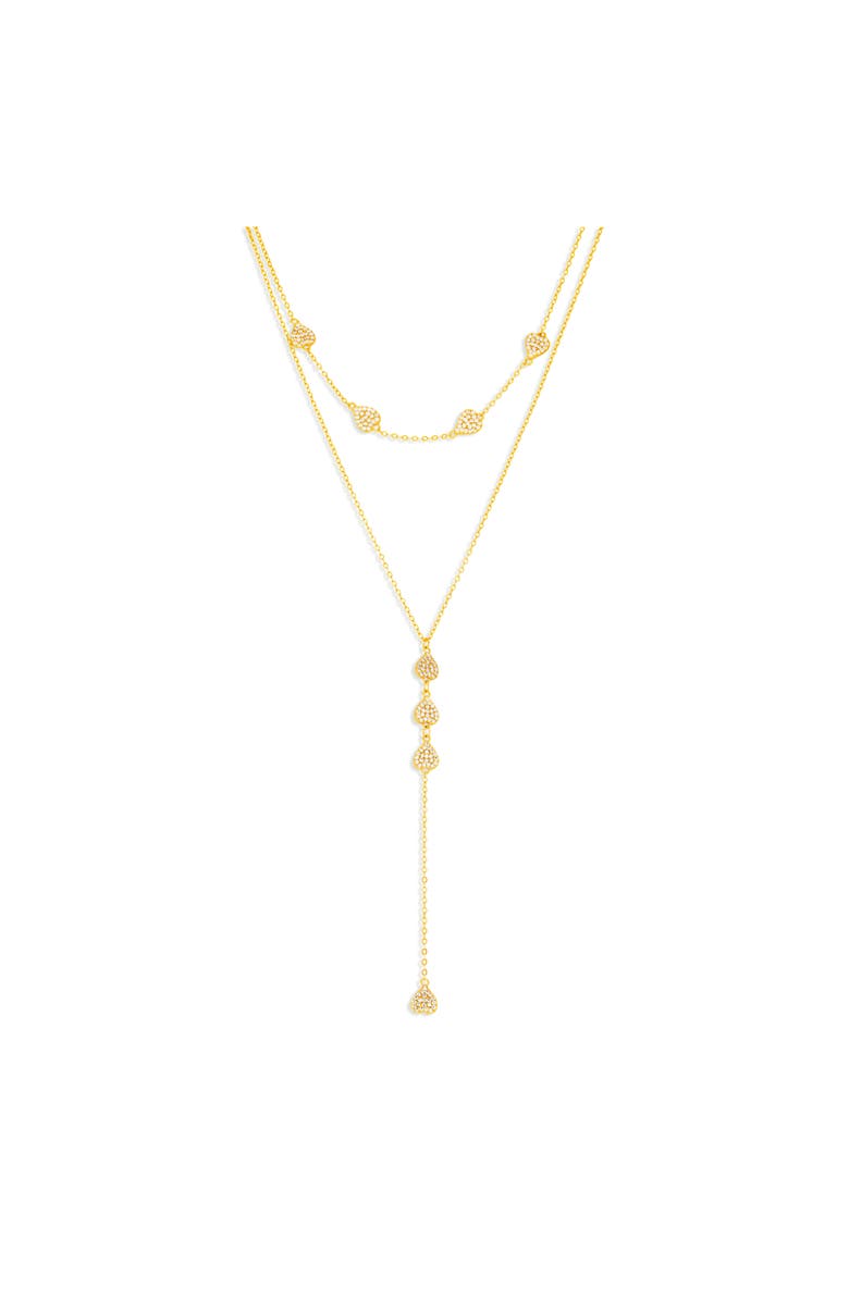 Mazin Jewels Pave Heart Lariat, Main, color, Gold