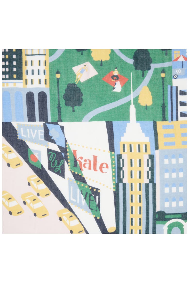 city geo oblong scarf, Alternate, color, BLUE MULTI