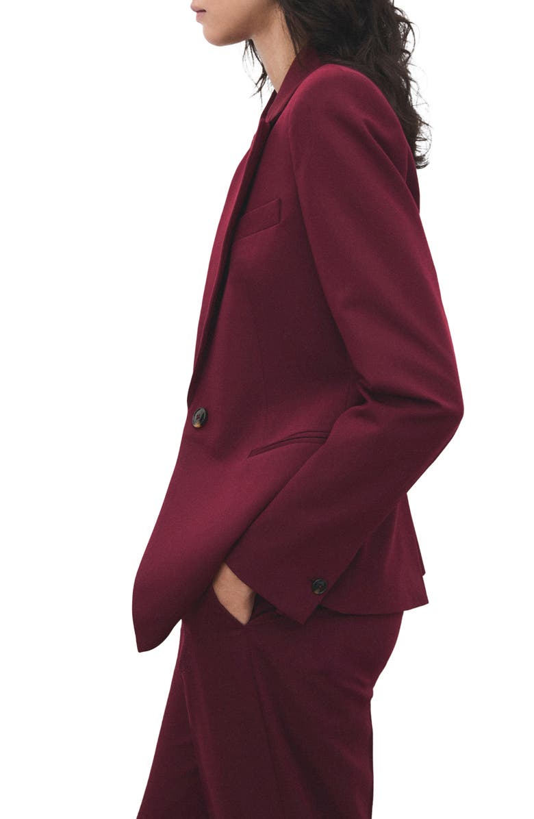 MANGO Fitted Suit Jacket, Alternate, color, Wine