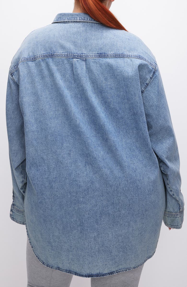 Good American Easy Denim Shirt, Alternate, color,