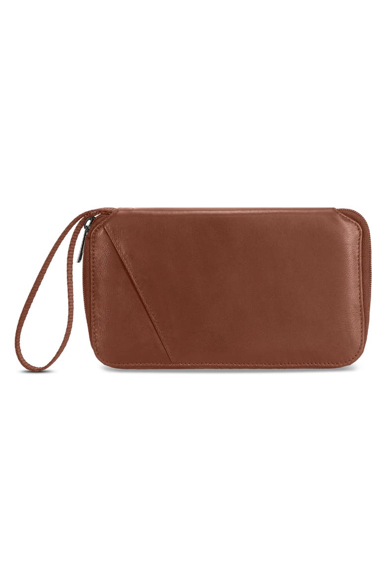 Leather Passport Case, Alternate, color, BROWN