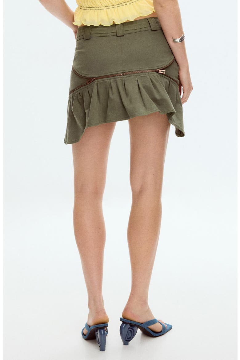 Ruffle Miniskirt, Alternate, color, MILITARY GREEN