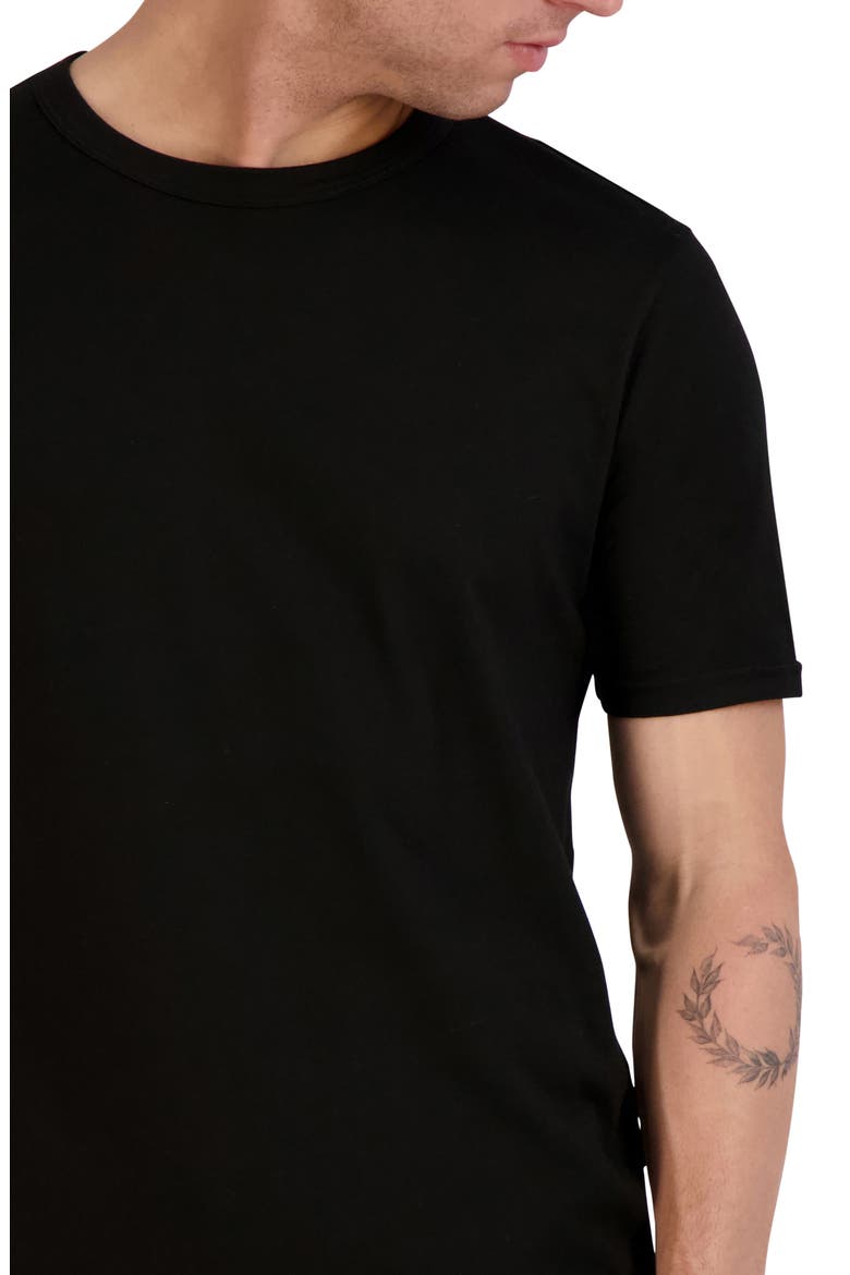 Scallop Supima Crewneck Tee, Alternate, color, BLACK