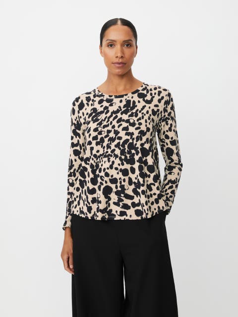 Badisna Long Sleeve Animal Print Blouse