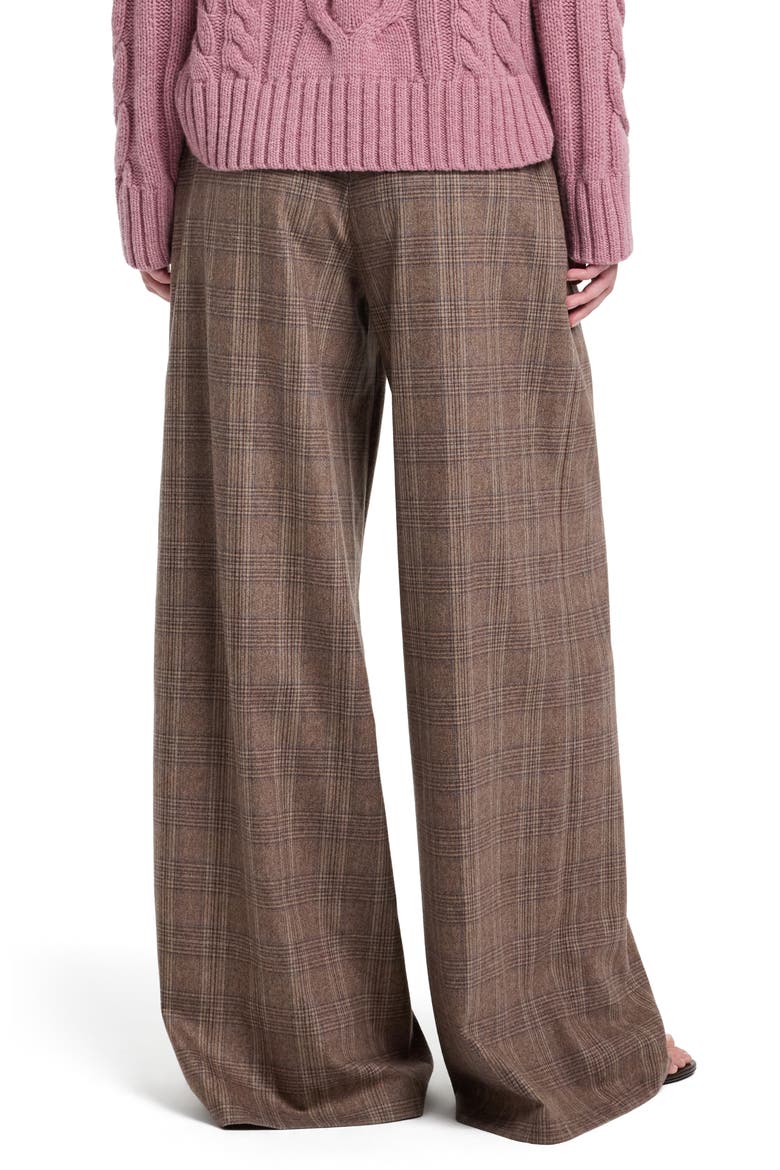 Avery Plaid Wide Leg Wool Blend Pants, Alternate, color, BROWN MULTI