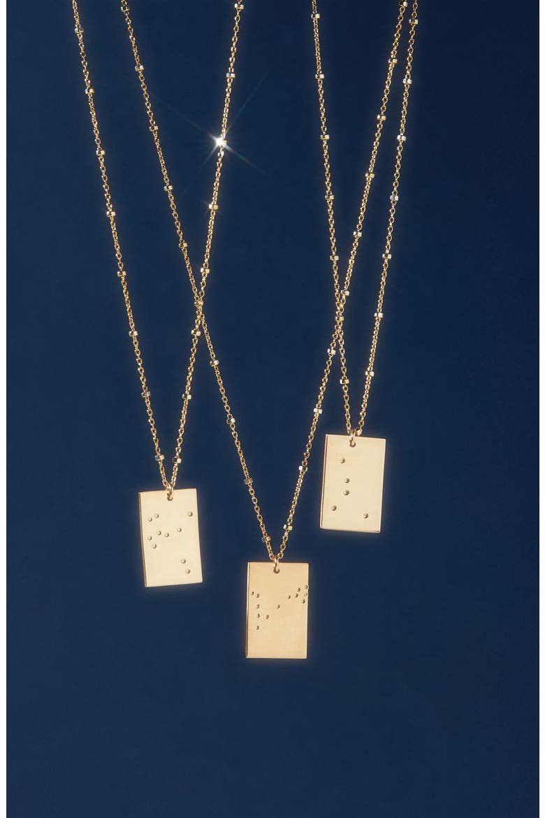 Zodiac Constellation Pendant Necklace, Alternate, color, GOLD - AQUARIUS