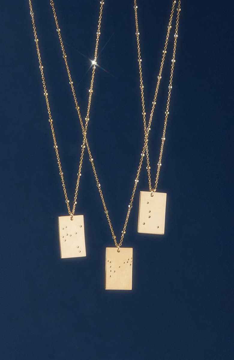 Set & Stones Zodiac Constellation Pendant Necklace, Alternate, color, Silver - Aquarius