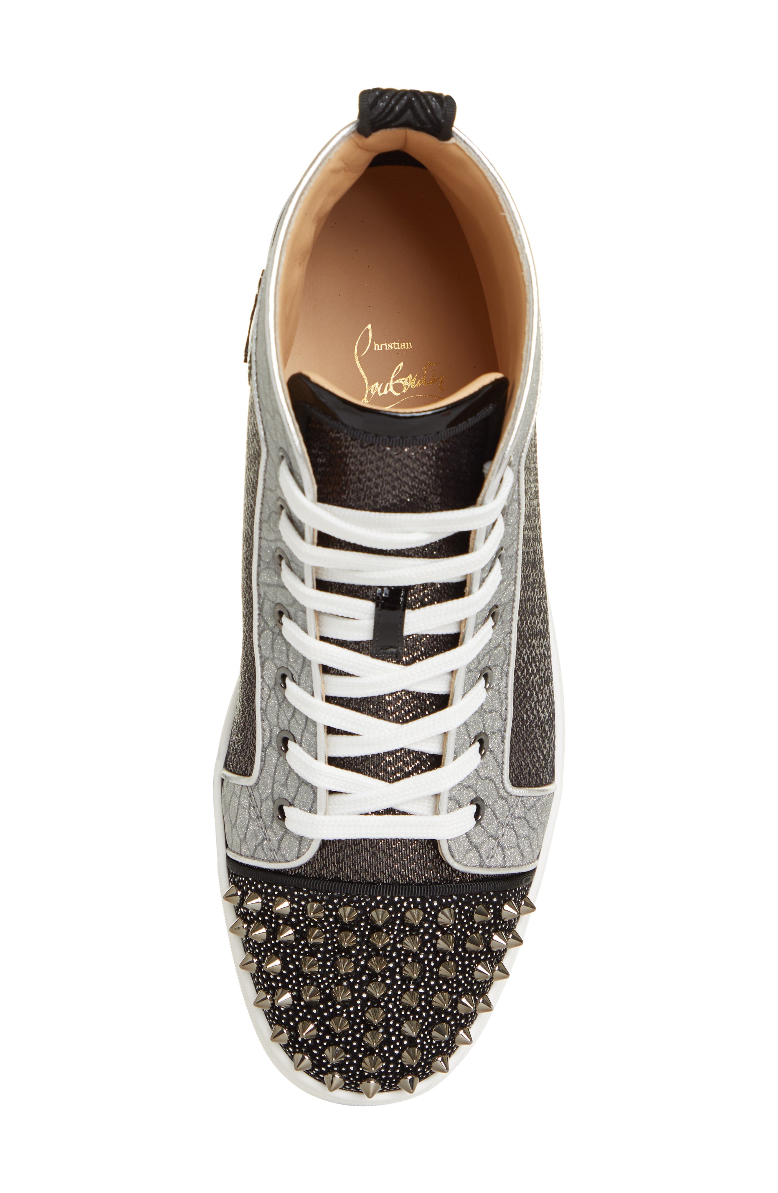 Christian Louboutin Lou Spikes Orlato High Top Sneaker, Alternate, color, 