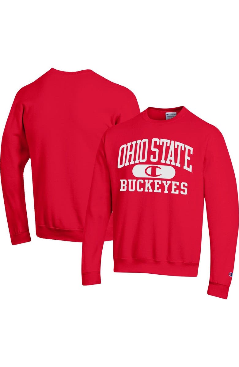 Champion Men's Champion Scarlet Ohio State Buckeyes Arch Pill Sweatshirt, Main, color, Scarlet
