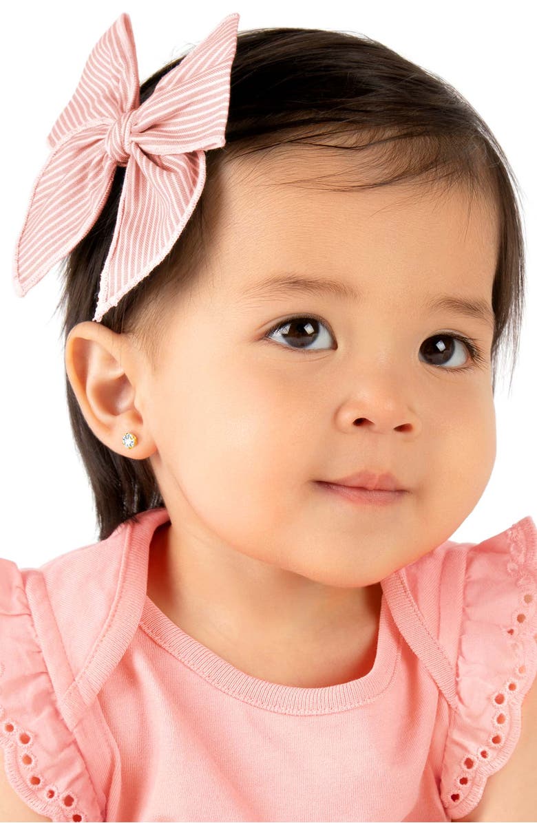 Tiny Blessings 14K Gold 4mm Genuine Diamond Studs Screw Back Earrings, Alternate, color, 14K Yellow Gold