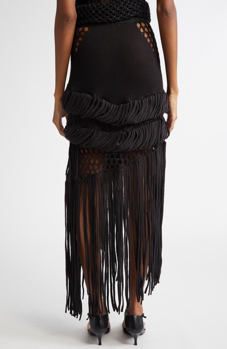 Diotima Medusa Loop & Fringe Crochet Midi Skirt, Alternate, color,