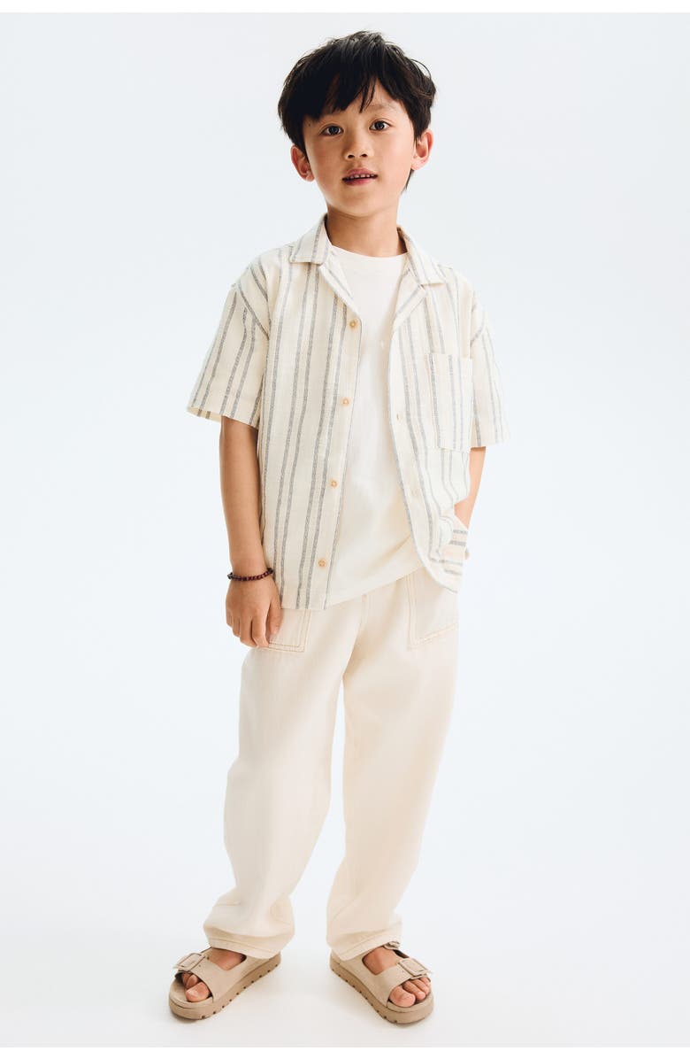 H&M Cotton-blend Resort Shirt, Alternate, color, White/Striped