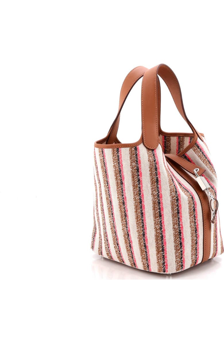 Pre-Owned Hermes Couverture Lignes Picotin Lock Bag Embroidered Canvas and Swift PM, Alternate, color, Gold