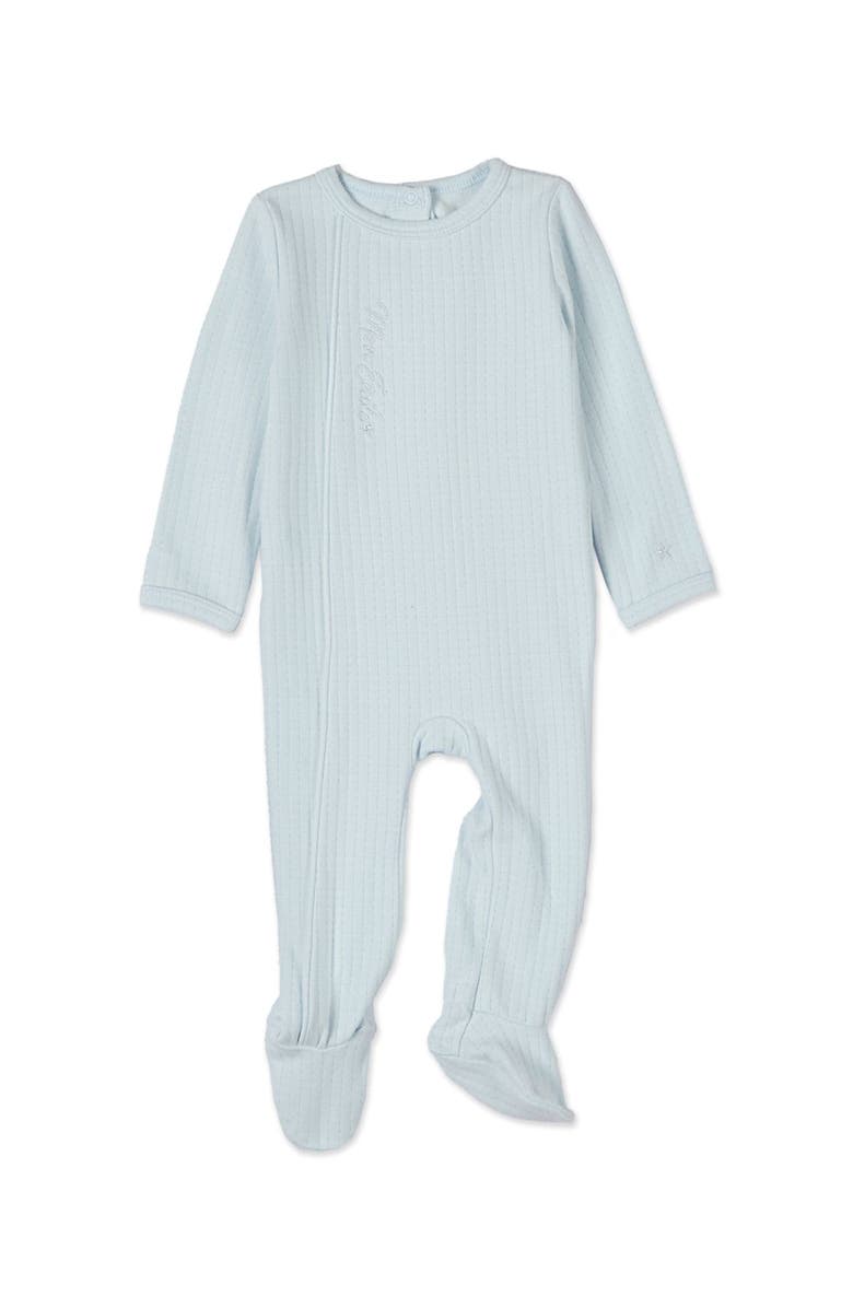 MiniMoi Baby Cotton Rich Pointelle Footie, Main, color, Blue