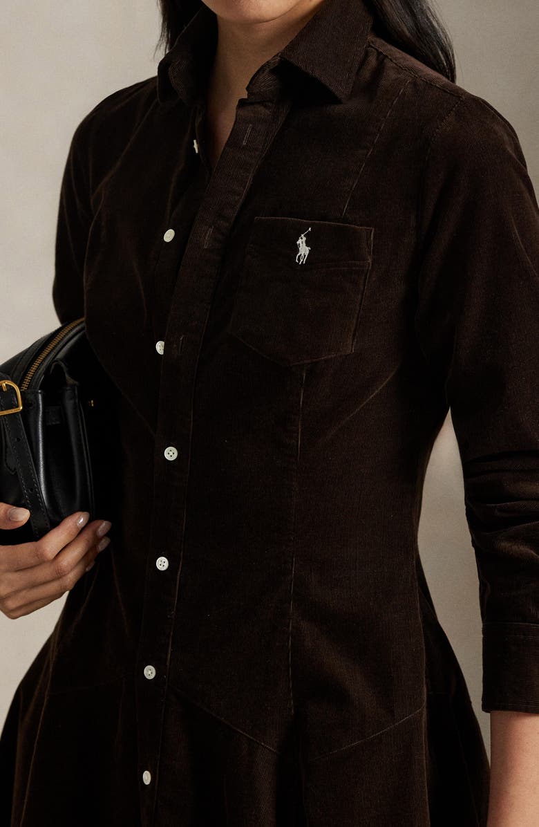 Polo Ralph Lauren Long Sleeve Corduroy Shirtdress, Alternate, color, 