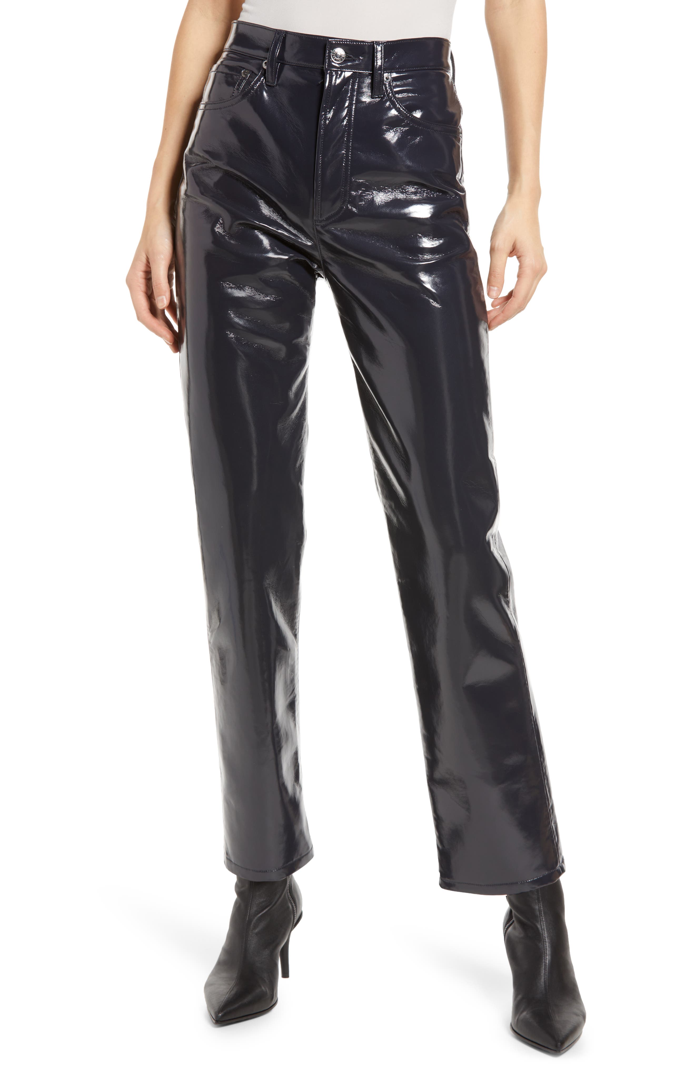 AGOLDE '90s Pinch Waist Patent Recycled Leather Blend Jeans
